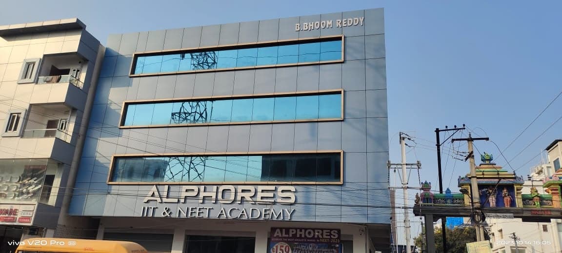 ALPHORES IIT and NEET Academy building with dark glazed panel facade