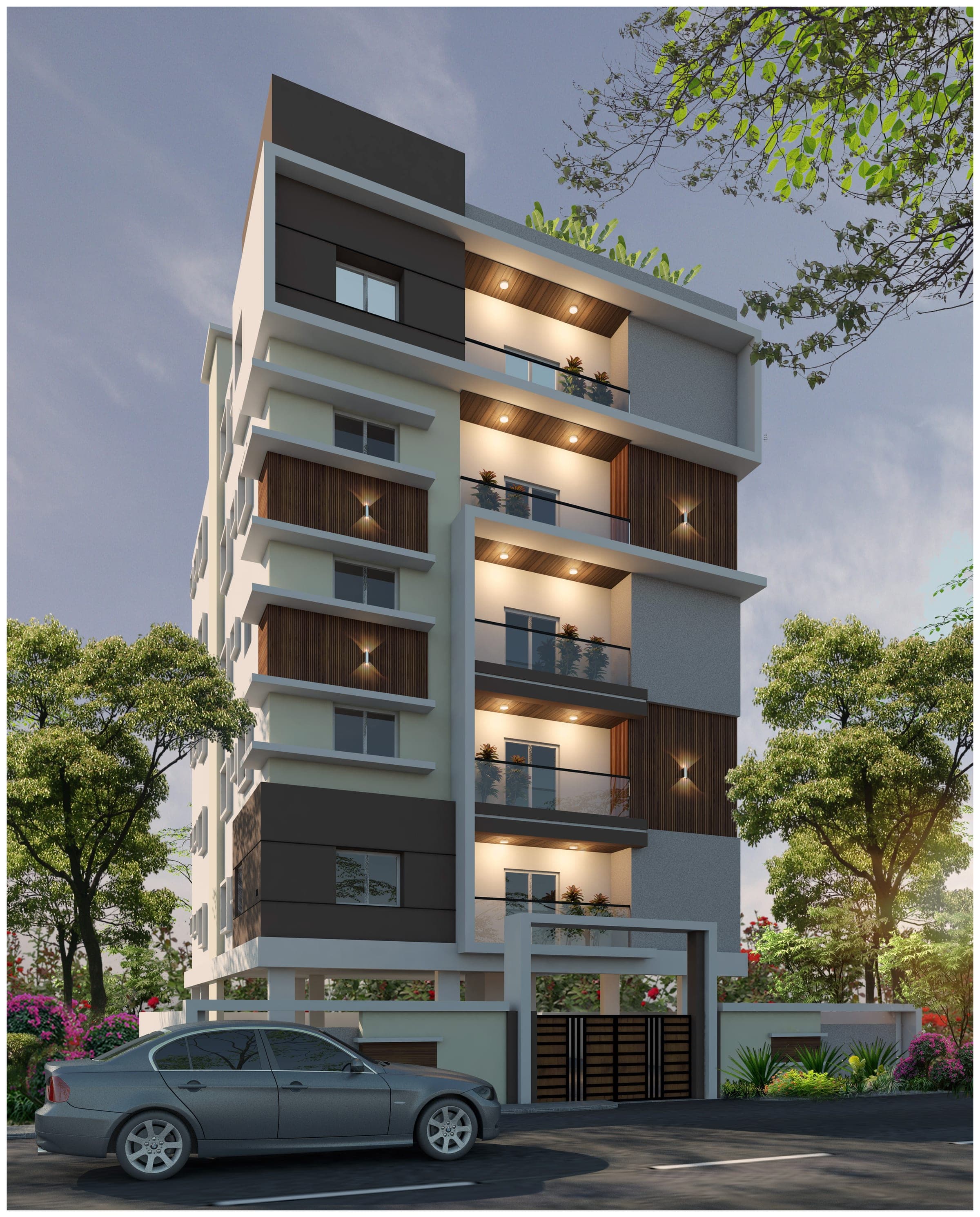 Architectural render — Apartment project by M.V.S. Associates